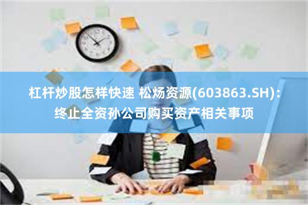 杠杆炒股怎样快速 松炀资源(603863.SH)：终止全资孙公司购买资产相关事项