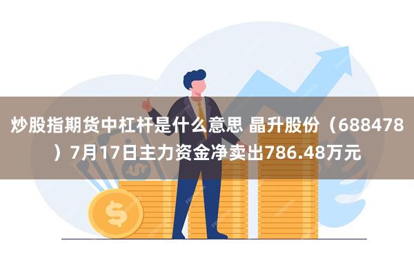 炒股指期货中杠杆是什么意思 晶升股份（688478）7月17日主力资金净卖出786.48万元