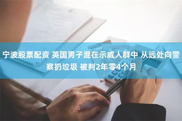 宁波股票配资 英国男子混在示威人群中 从远处向警察扔垃圾 被判2年零4个月