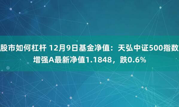 股市如何杠杆 12月9日基金净值：天弘中证500指数增强A最新净值1.1848，跌0.6%