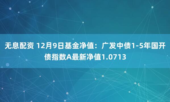 无息配资 12月9日基金净值：广发中债1-5年国开债指数A最新净值1.0713