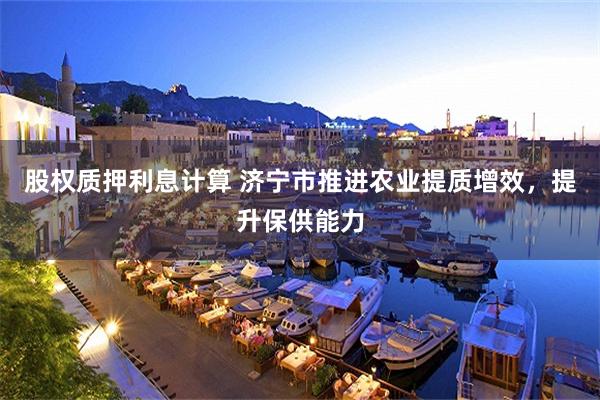 股权质押利息计算 济宁市推进农业提质增效，提升保供能力