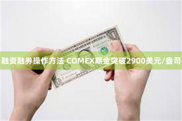 融资融券操作方法 COMEX期金突破2900美元/盎司