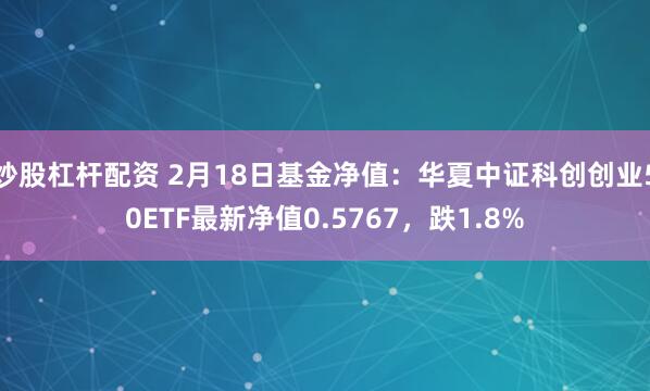 炒股杠杆配资 2月18日基金净值：华夏中证科创创业50ETF最新净值0.5767，跌1.8%