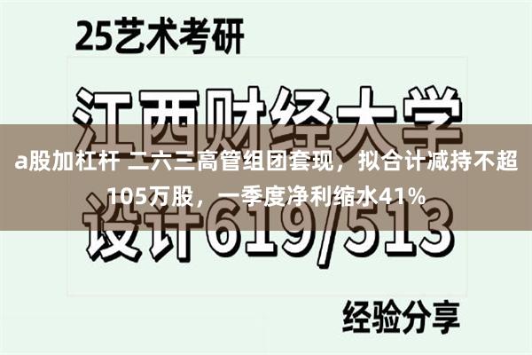 a股加杠杆 二六三高管组团套现,拟合计减持不超105万股,一季度净利缩水41%