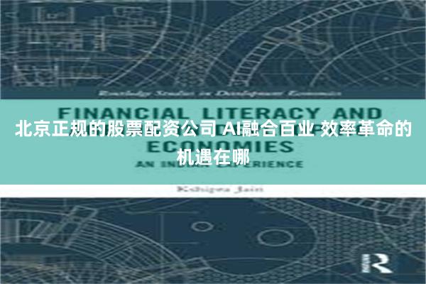 北京正规的股票配资公司 AI融合百业 效率革命的机遇在哪
